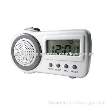Cheap Talk Clock with Hourly Chime and Daily Alarm Function